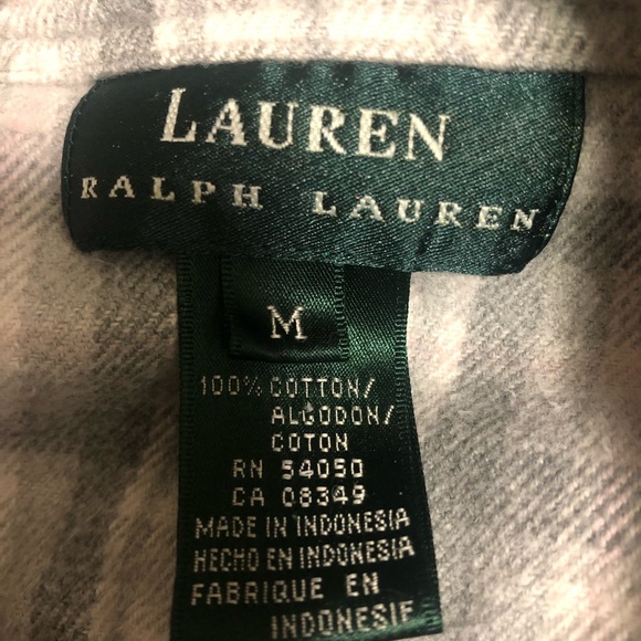 Lauren Ralph Lauren Flannel Plaid Long Sleeve Sz M - Picture 10 of 11